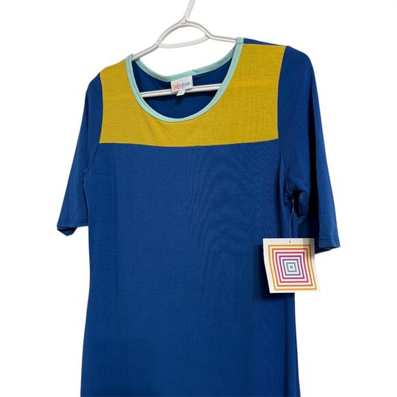 LulaRoe Colorblock Slimming Dress NWT Retro Groovy Style Medium Women Indie - Picture 3 of 5